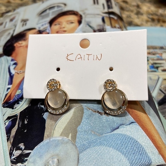 Luxury Rhinestone G Circle Drop Earrings - Picture 9 of 11